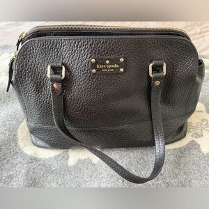Black pebbled leather Kate Spade bag with gold tone hardware